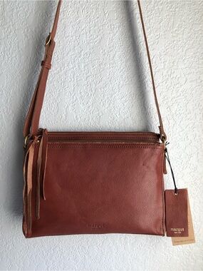 margot NY leather brown shoulder Crossbody Bag
